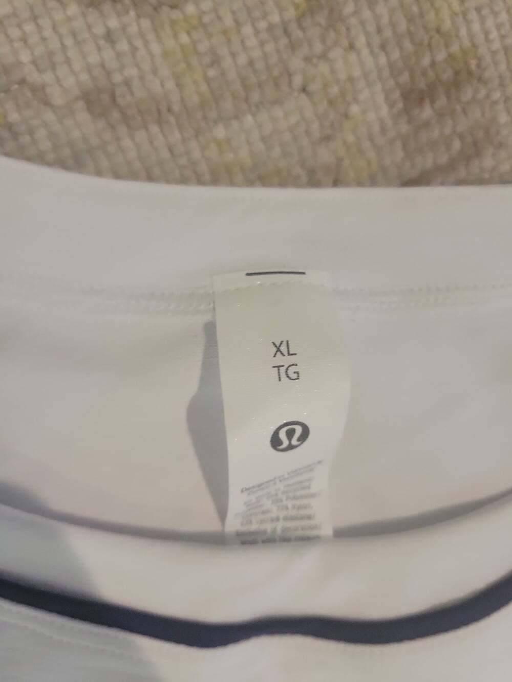 LULULEMON Crewneck Tennis Short-sleeve Shirt white navy XL New, DW - Picture 3 of 4